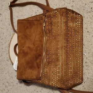 Ystrdy Brown Soft Feel Backpack Handbag NEW